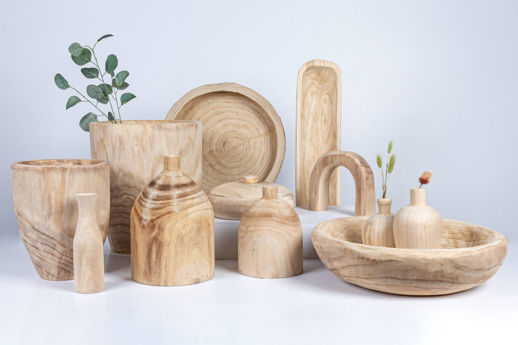 Hello Honey® Paulownia Wood Vases Set